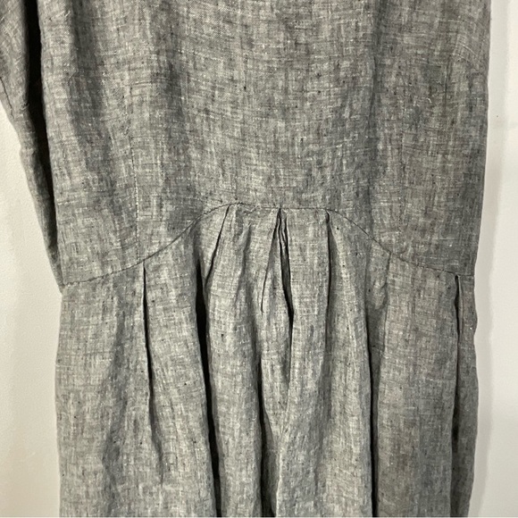 Cynthia Rowley Dress Grey Linen Ruffle Hem Sleeveless Midi Size 10 - Picture 5 of 11